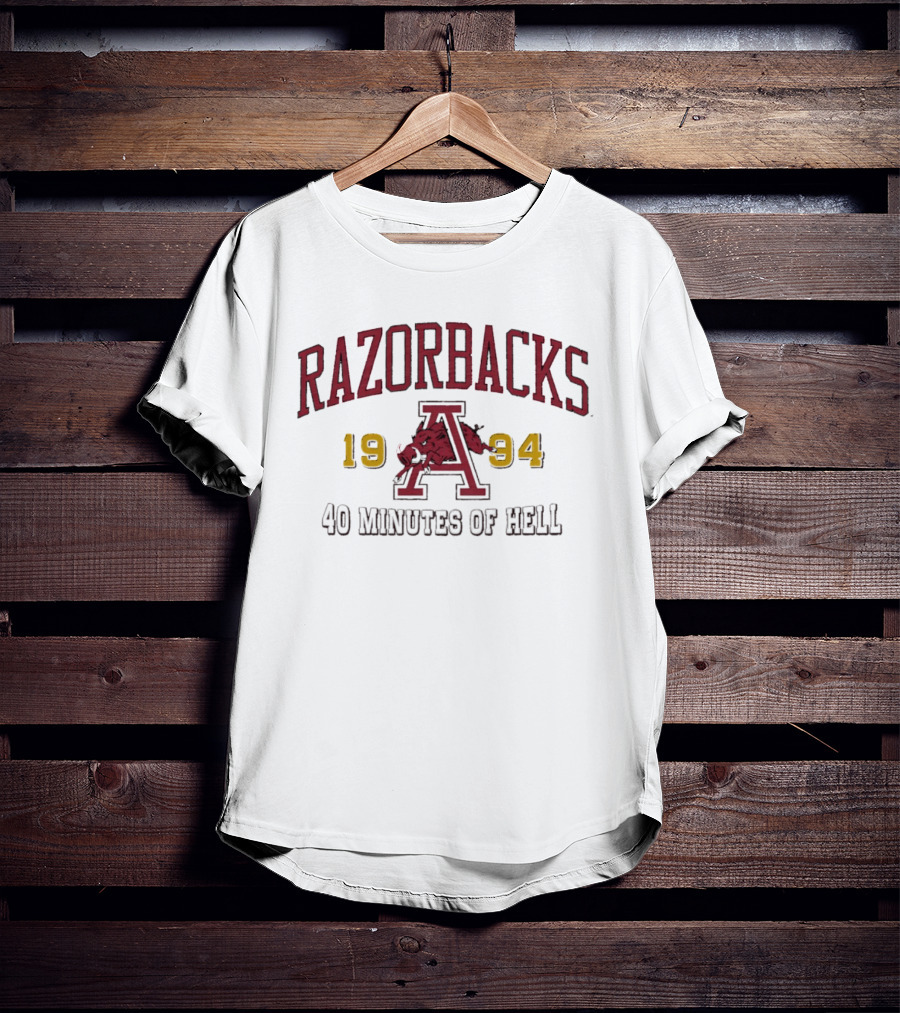 Razorbacks 1994 40 Minutes Of Hell Basketball T-Shirt