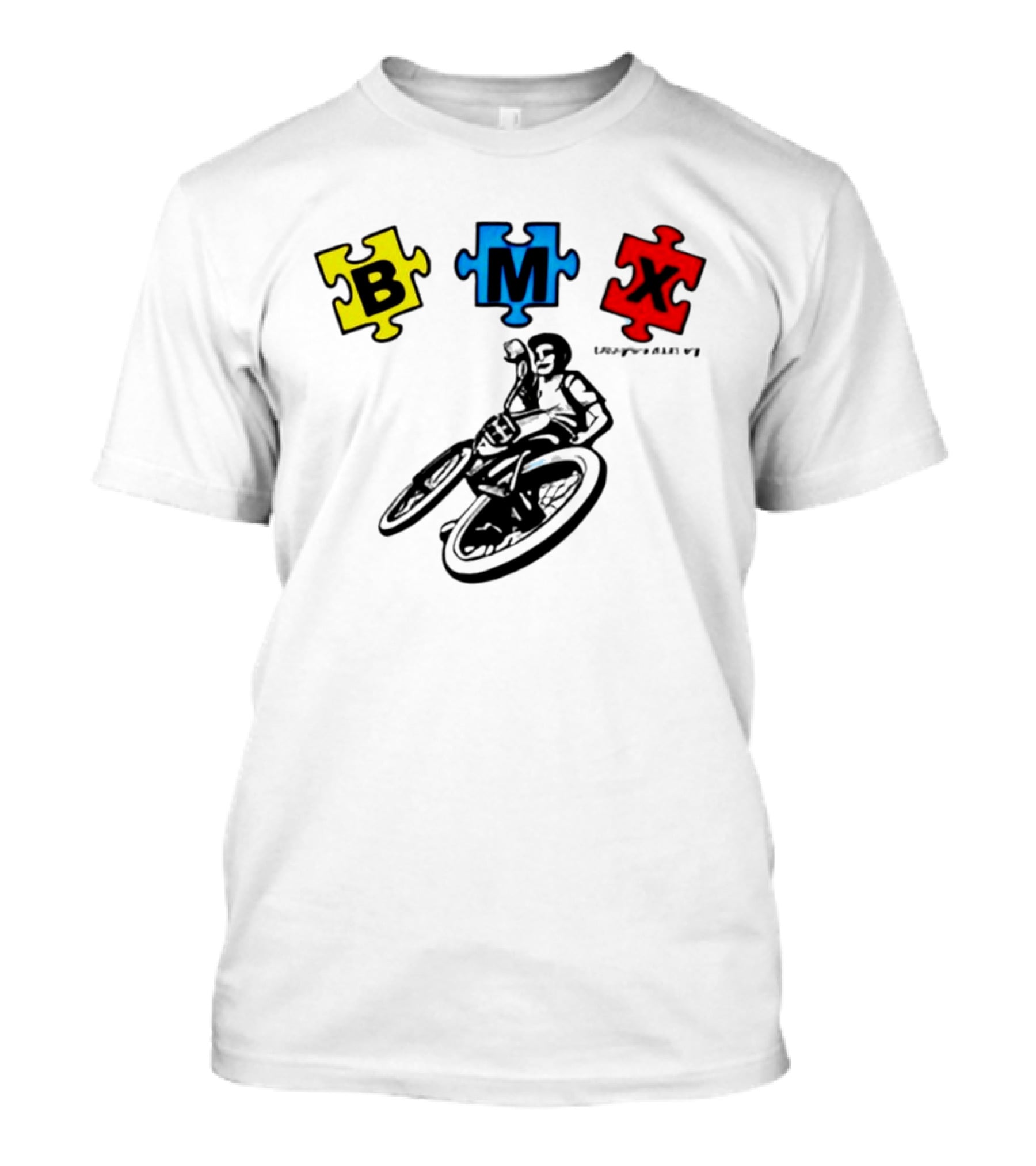 BMX Puzzle Pieces Bike Rider Autism T-Shirt