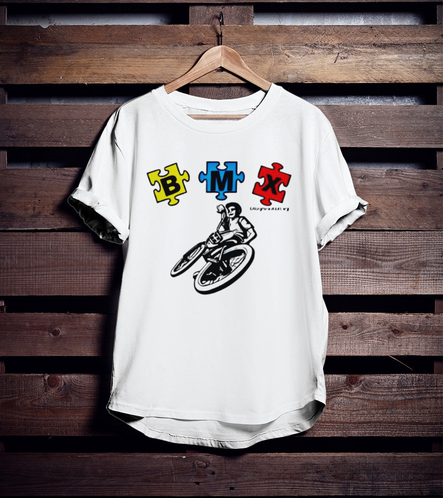 BMX Puzzle Pieces Bike Rider Autism T-Shirt