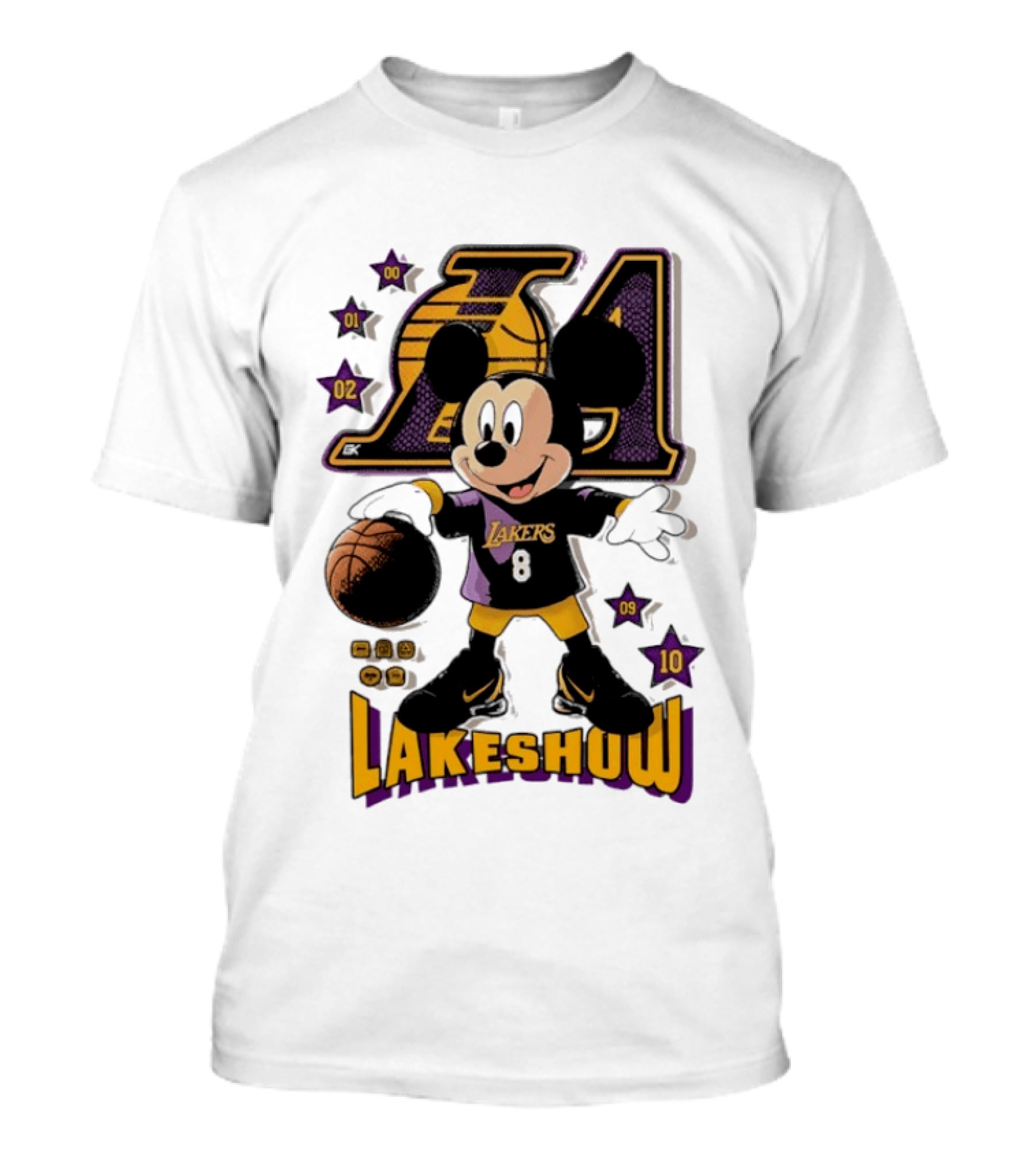 Mickey Mouse Lakers LA Basketball Lakeshow T-Shirt