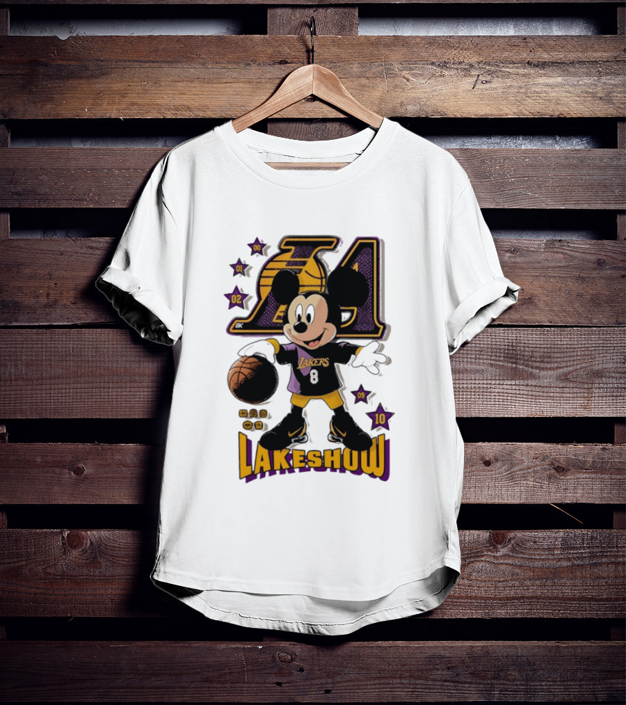 Mickey Mouse Lakers LA Basketball Lakeshow T-Shirt
