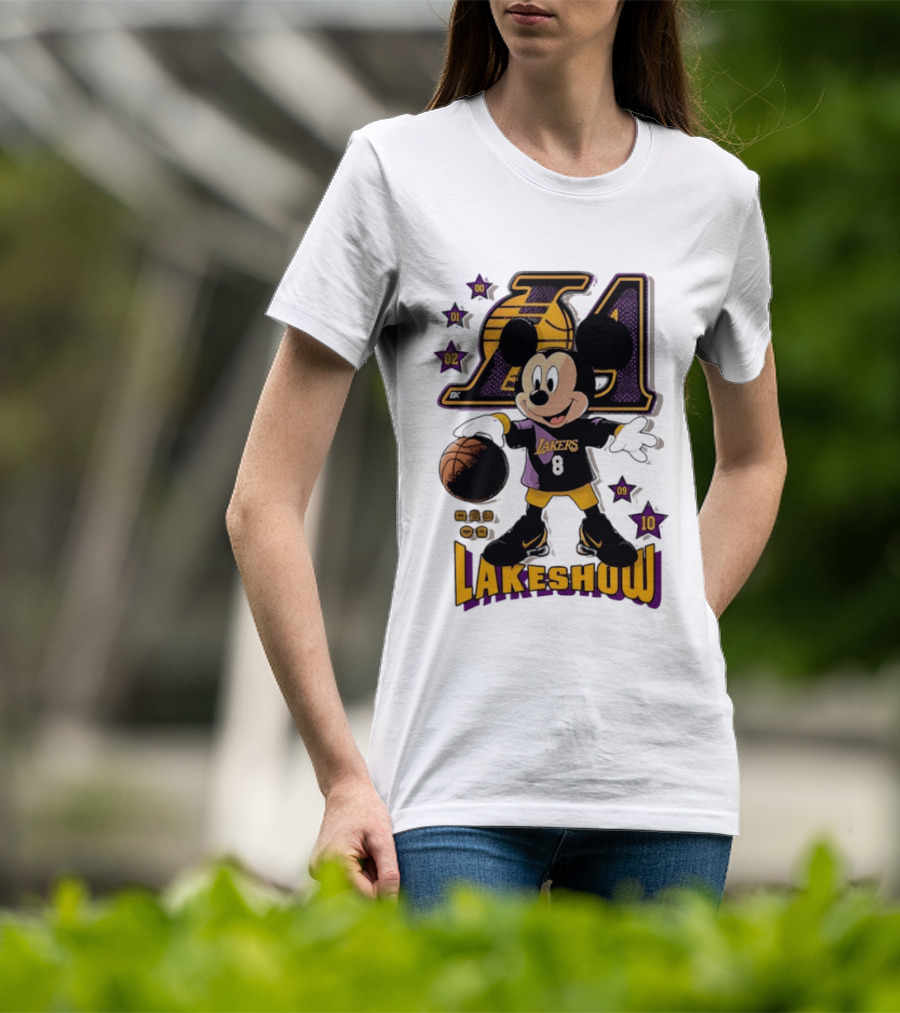 Mickey Mouse Lakers LA Basketball Lakeshow T-Shirt