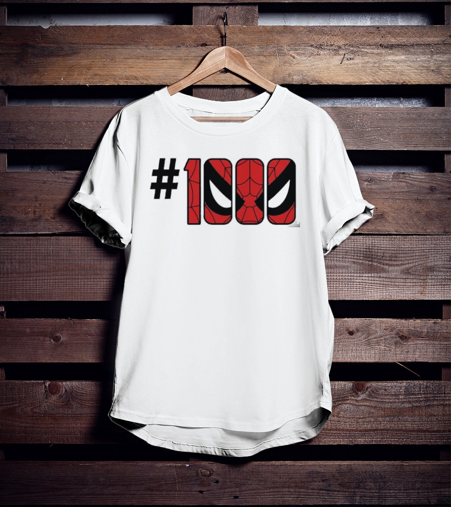 #1000 Spider Man Mask Red Web T-Shirt