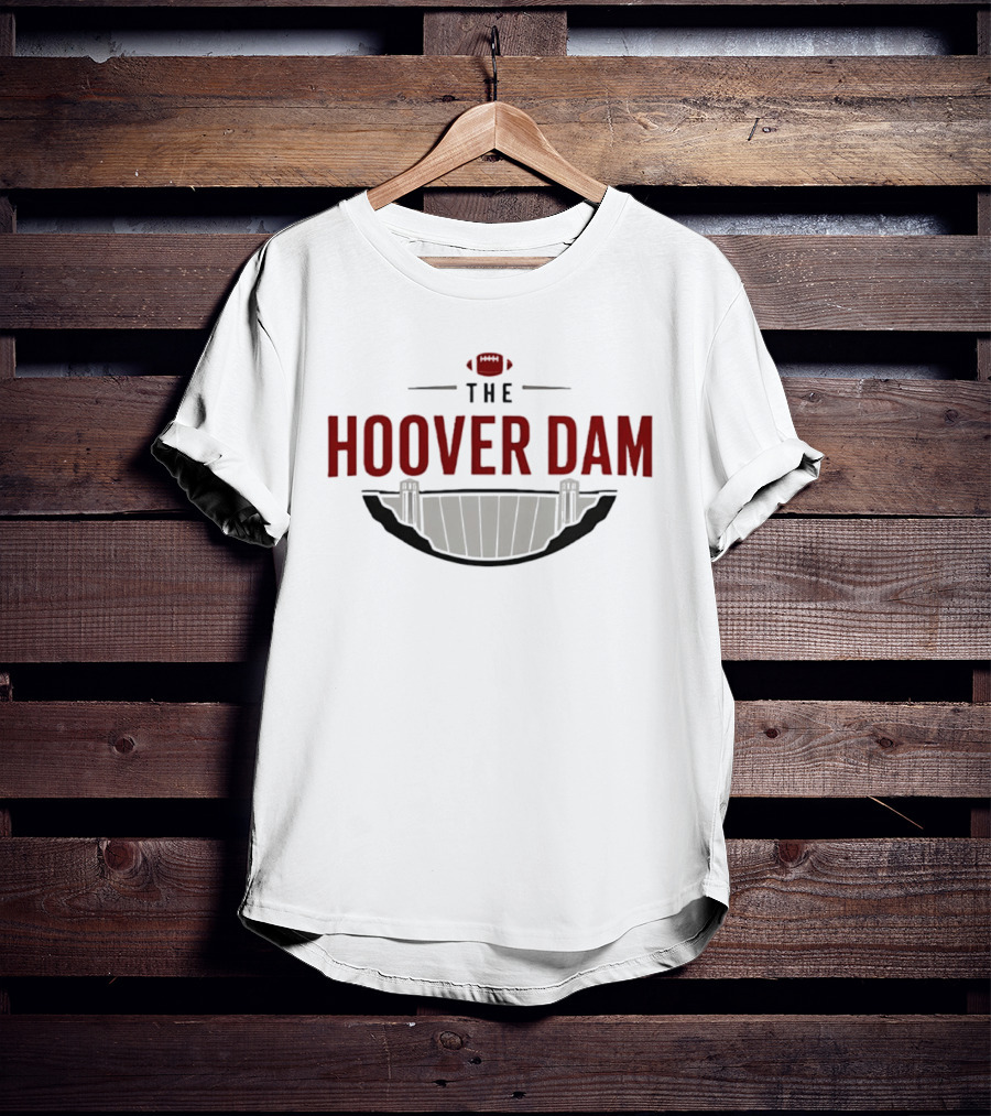 Hoover Dam Football Logo Parody With Dam Illustration And Football T-Shirt