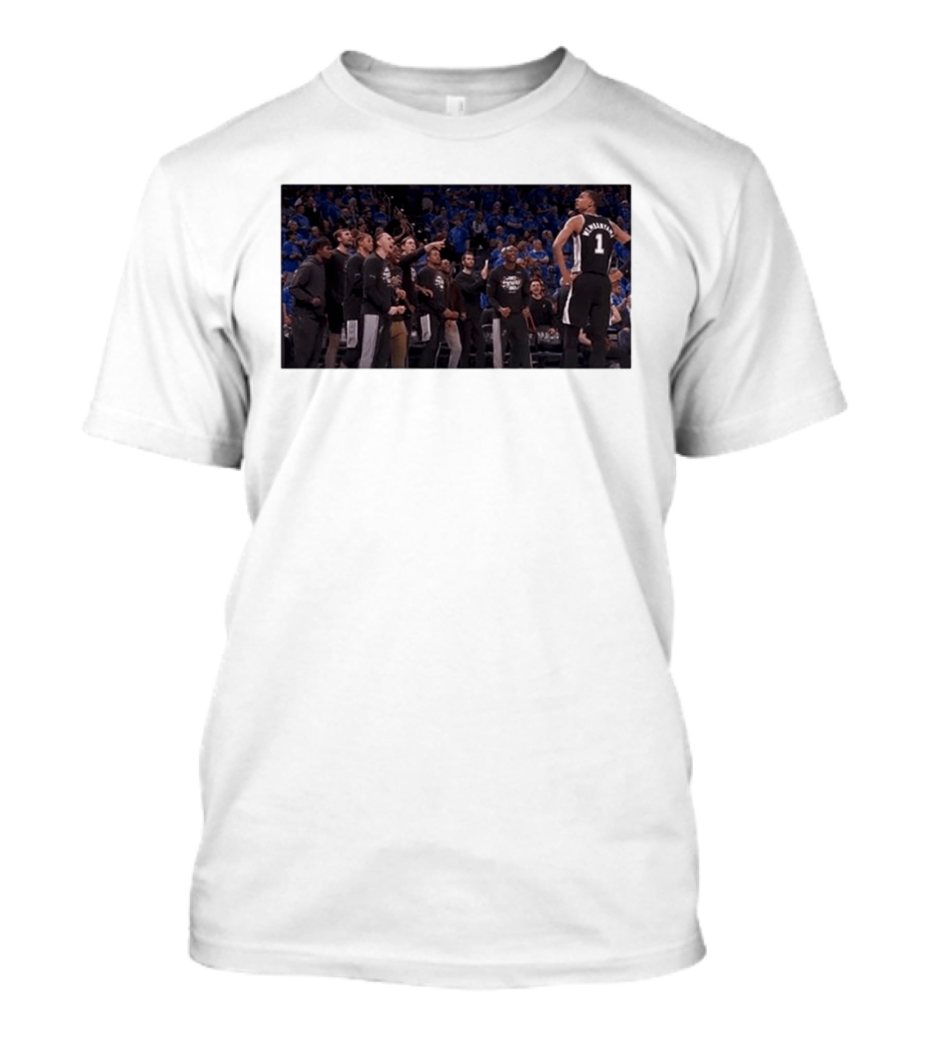 Victor Wembanyama Cold Celebration Against OKC In Black Jersey T-Shirt