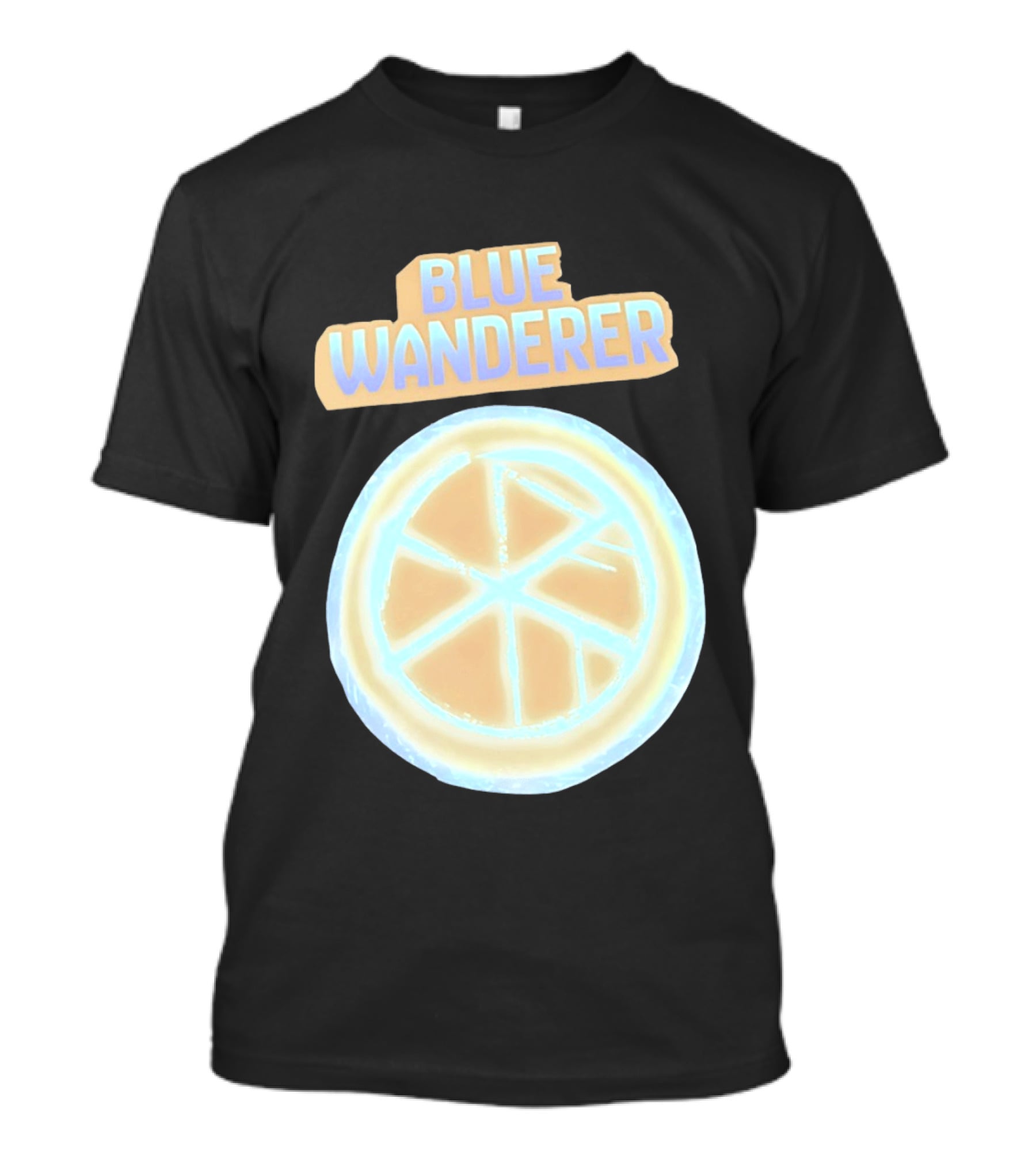 Blue Wanderer Basketball Neon Glow Circle T-Shirt