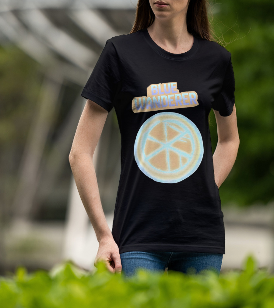 Blue Wanderer Basketball Neon Glow Circle T-Shirt