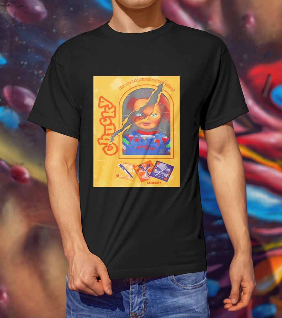 Chucky He Wants You As A Best Friend Good Guys Doll Box T-Shirt