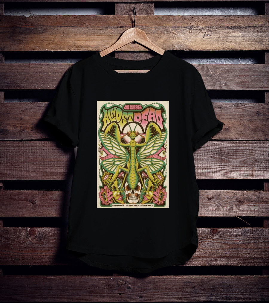 Joe Russo's Almost Dead 5 22 2026 Asbury Park NJ Mantis Skull Psychedelic T-Shirt