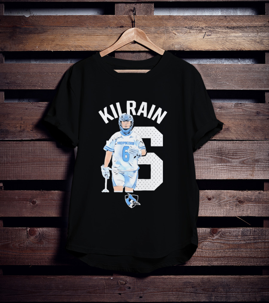 Kilrain 6 Hopkins Lacrosse Player With Blue Jay T-Shirt