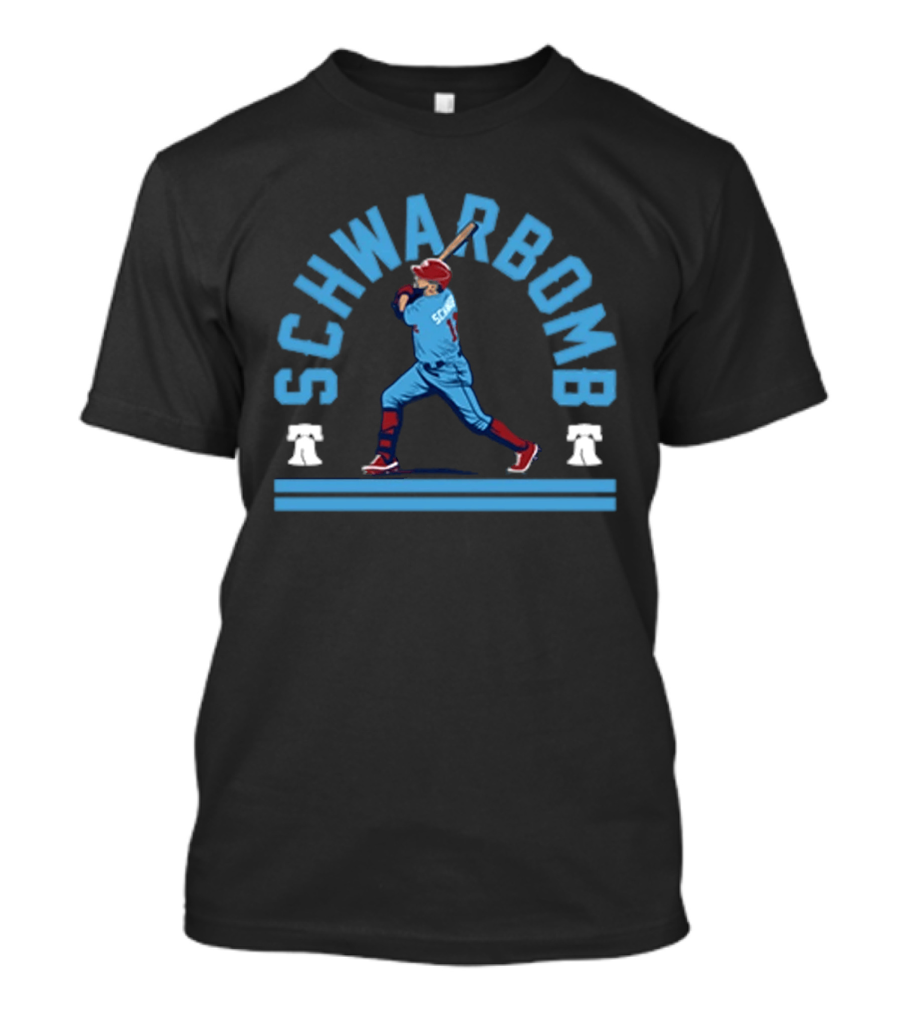 Schwarbomb Philadelphia Baseball Skyline Swing T-Shirt