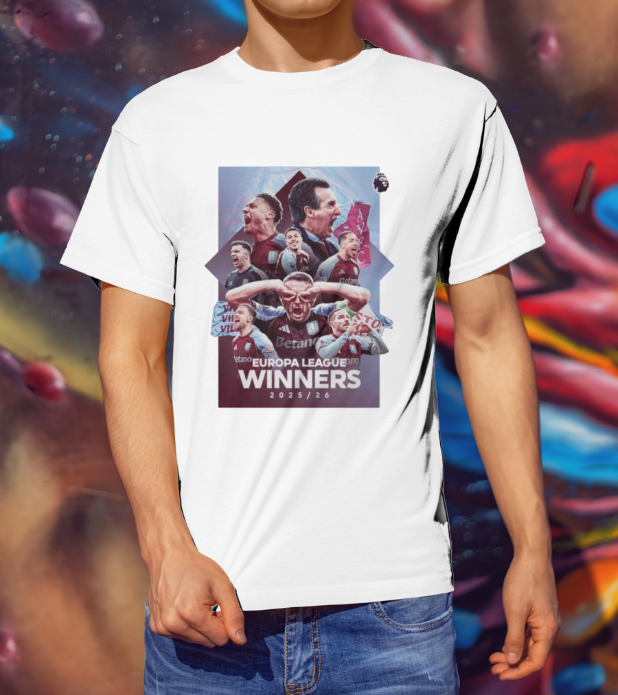 Aston Villa Europa League Champions 2025 2026 Betano Premier League T-Shirt