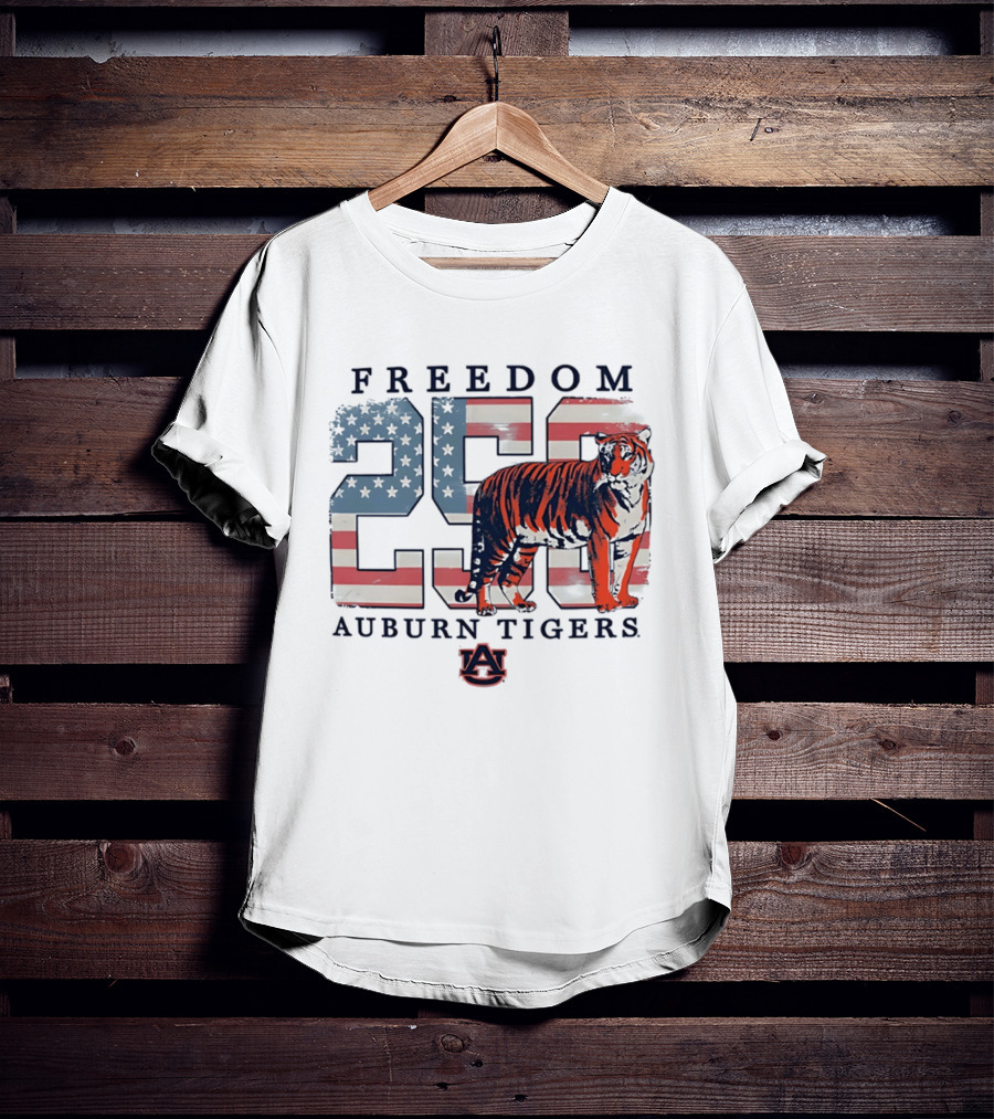 Freedom 250 Auburn Tigers Americana Flag Tiger T-Shirt