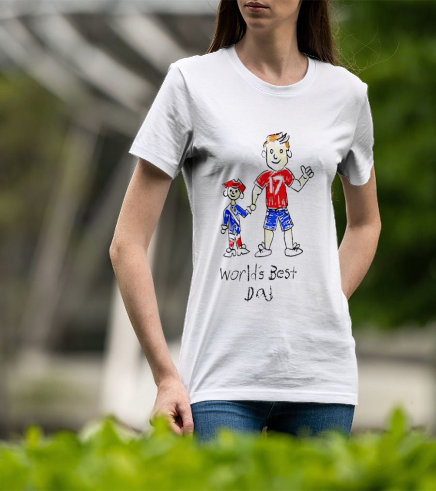 Buffalo Bills World's Best Dad Father's Day Kids Drawing T-Shirt
