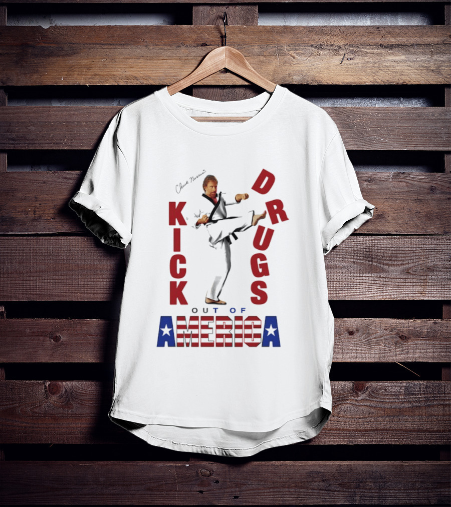 Chuck Norris Kick Drugs Out Of America T-Shirt