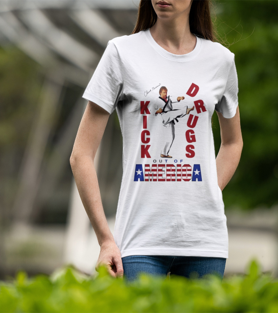 Chuck Norris Kick Drugs Out Of America T-Shirt