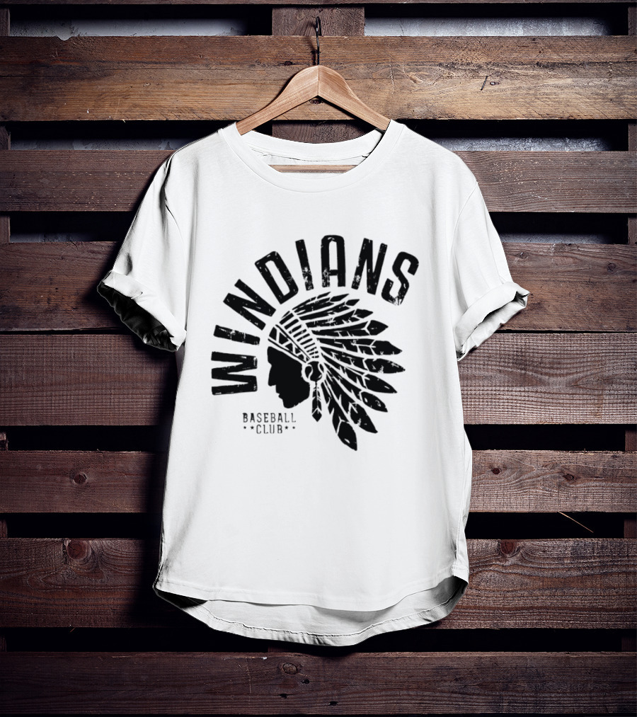 Cleveland Indians Guardians Windians Baseball Club Retro Headdress T-Shirt