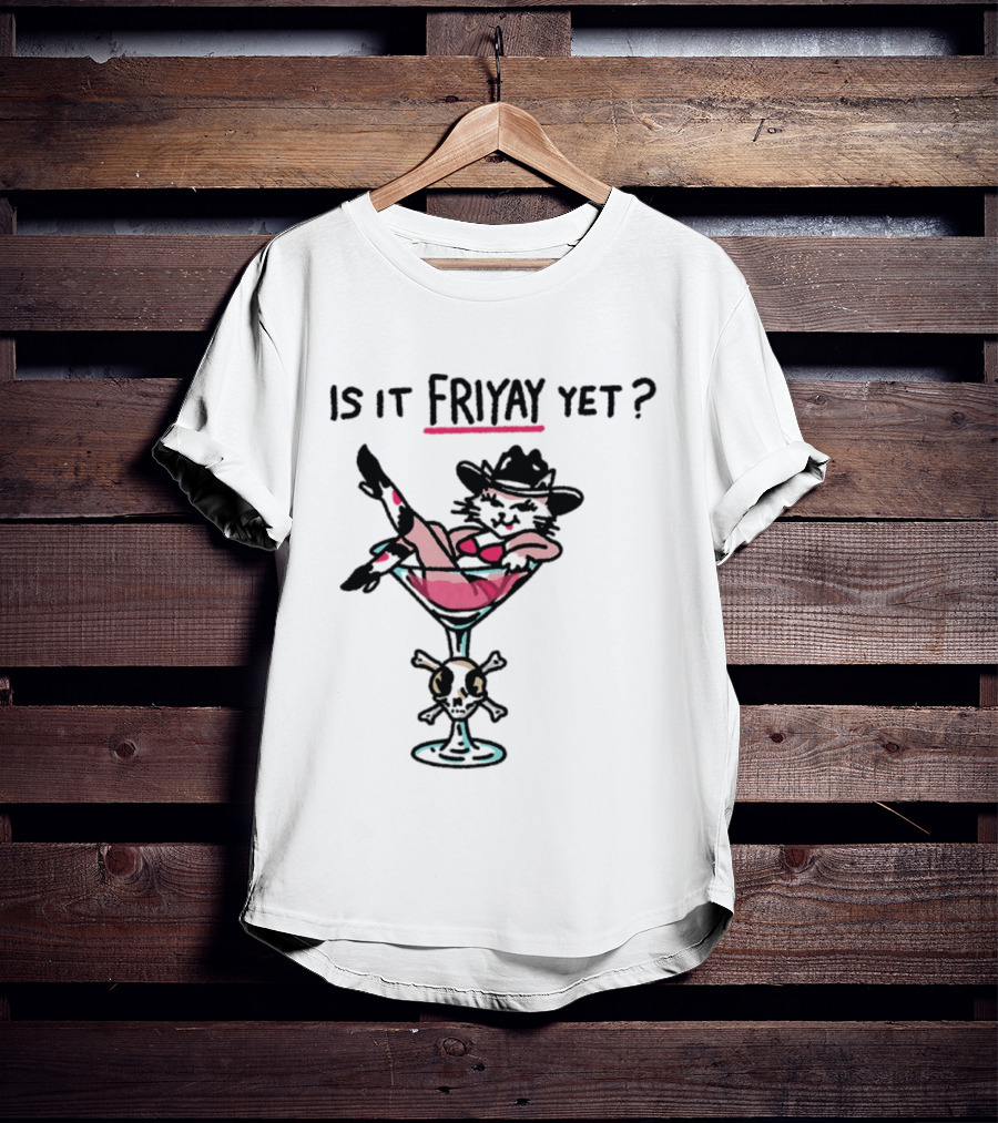 Is It Friyay Yet Cowboy Catwoman Cartoon T-Shirt