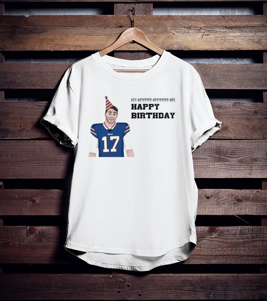 Happy 30th Birthday Josh Allen 17 Bills T-Shirt