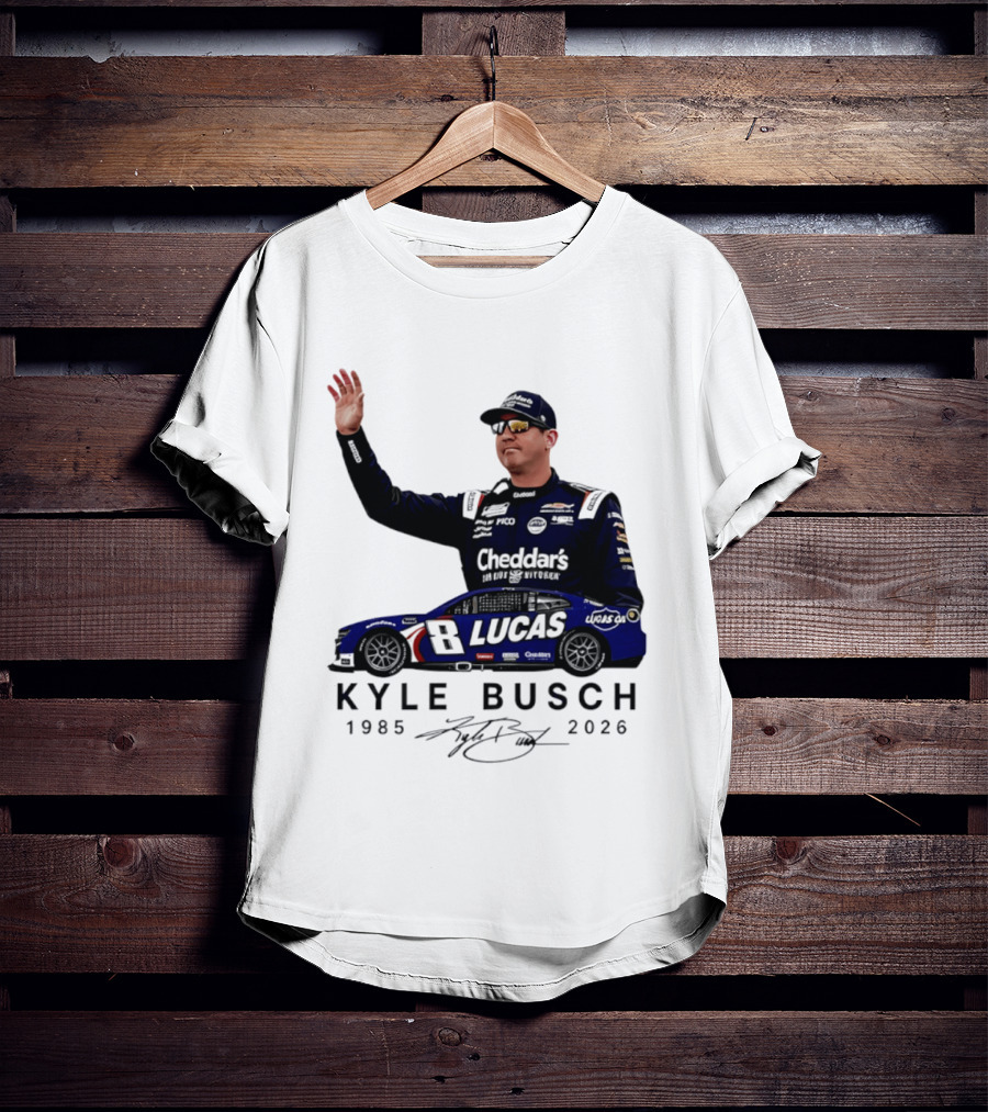 Kyle Busch Rowdy 1985 2026 Cheddars Lucas Racing 8 T-Shirt