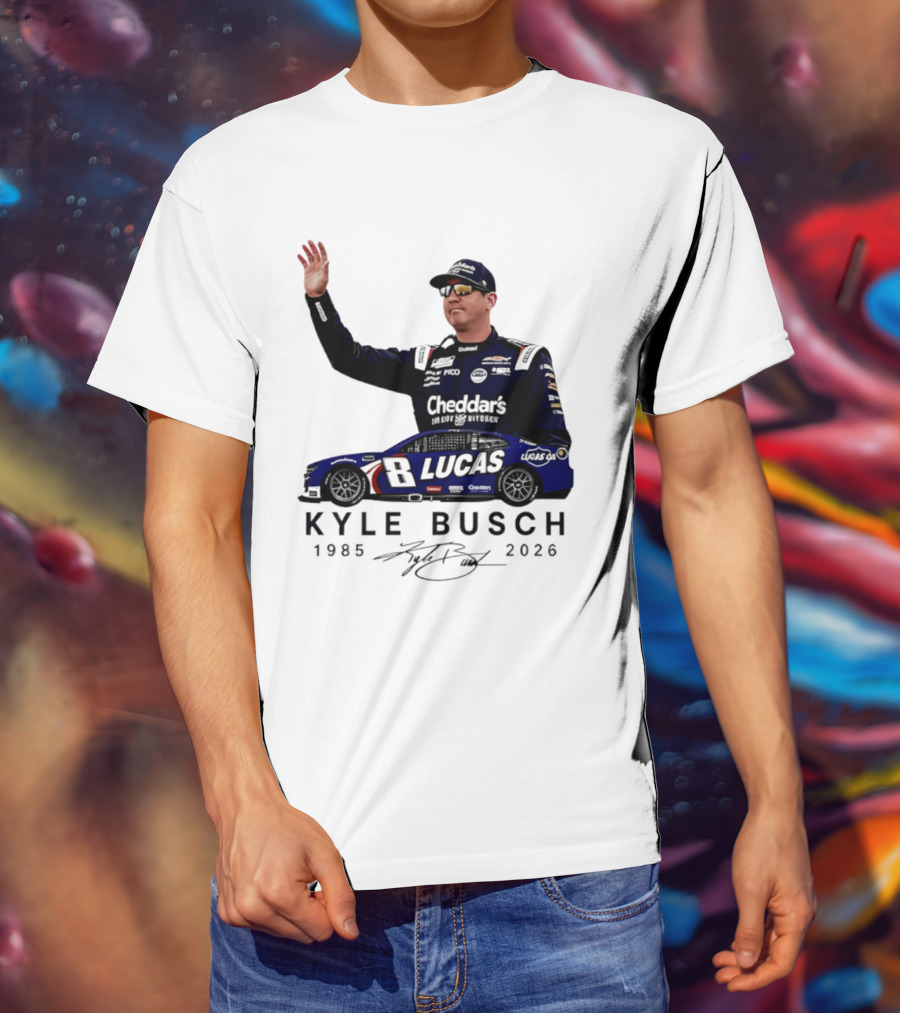 Kyle Busch Rowdy 1985 2026 Cheddars Lucas Racing 8 T-Shirt
