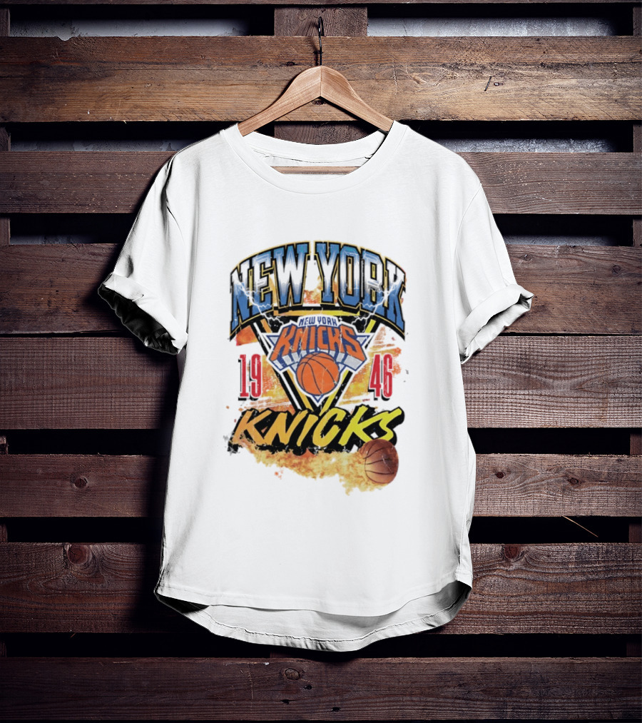 New York Knicks 1946 Basketball On Fire T-Shirt