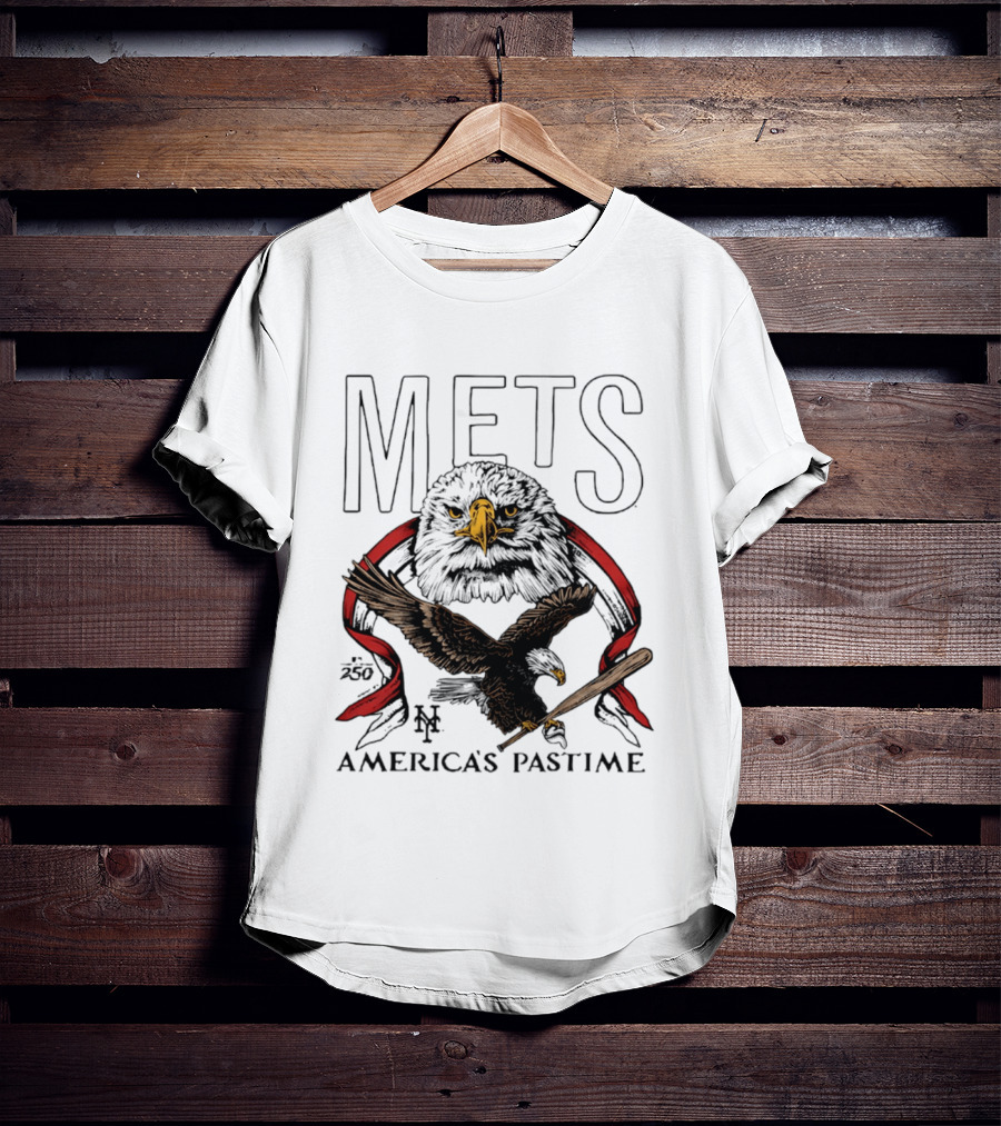 New York Mets America's Pastime 250th Anniversary Eagle And Bat T-Shirt
