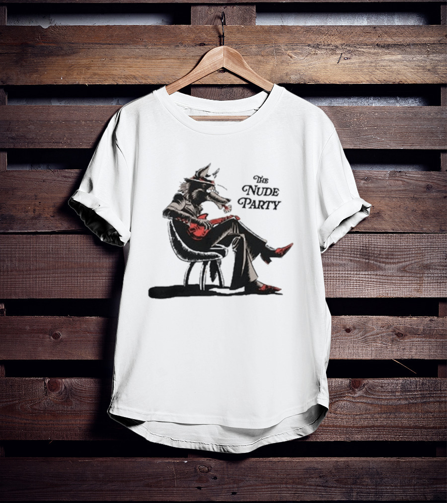 The Nude Party Wolf Playing Electric Guitar T-Shirt