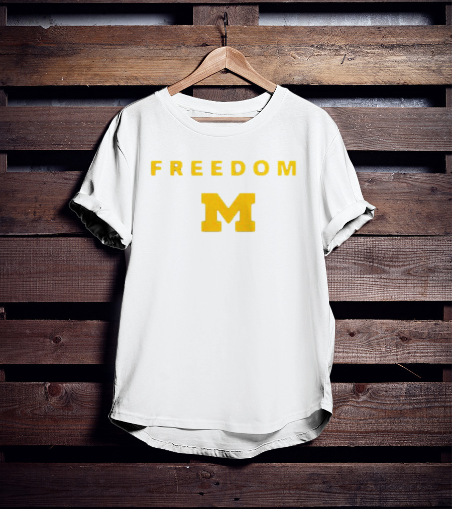 University Of Michigan Freedom M Charlie Kirk 2 Sided T-Shirt