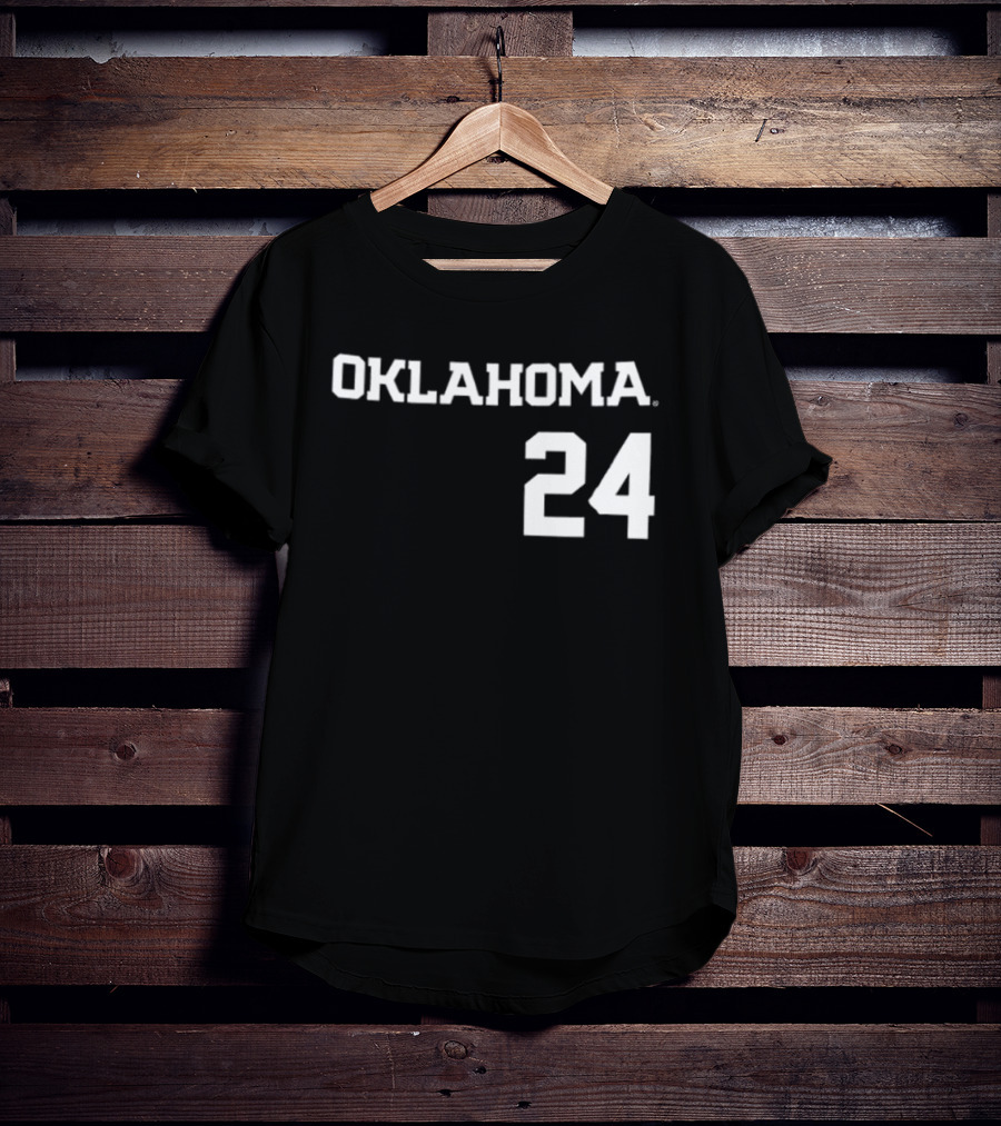 Oklahoma 24 Audrey Lowry Sooners Softball Name And Number Two Sided T-Shirt