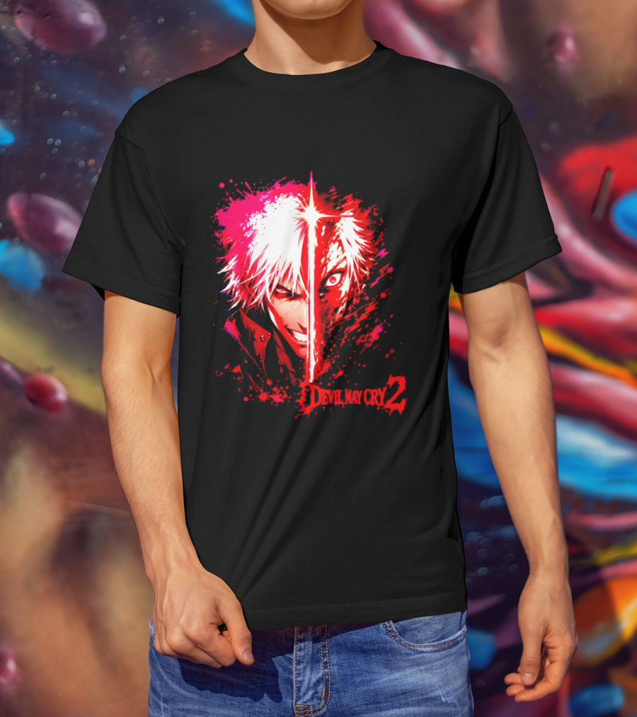 Devil May Cry 2 Dante Half Face Split T-Shirt