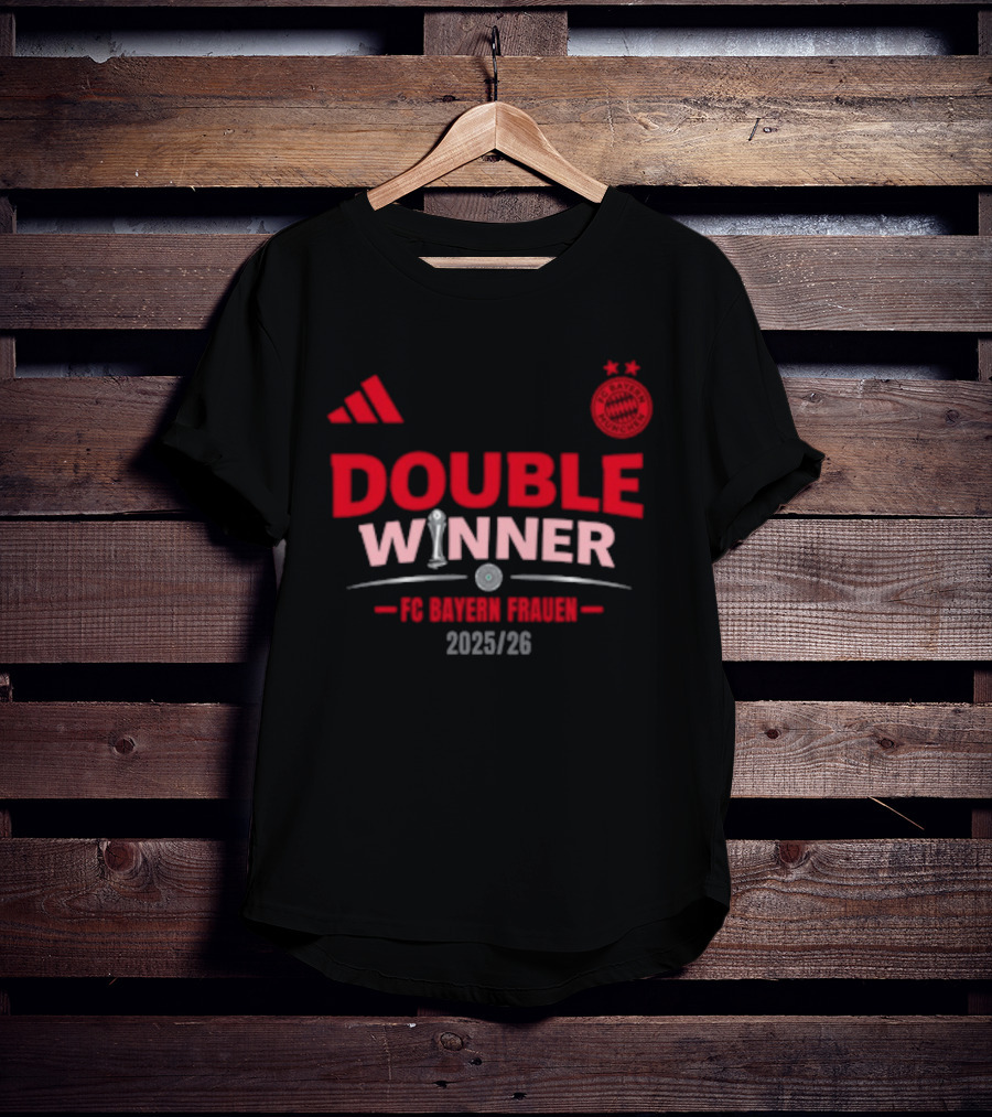Double Winner FC Bayern Frauen 2025 26 Bundesliga Champions T-Shirt
