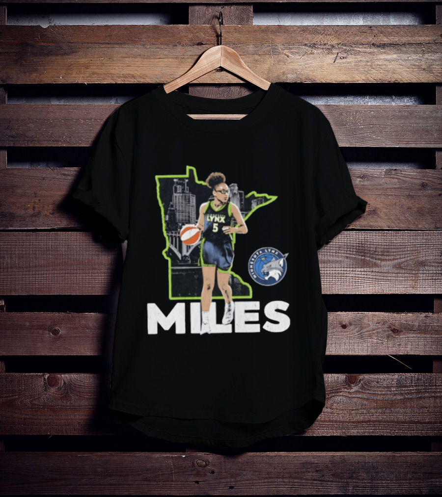 Minnesota Lynx Olivia Miles Basketball Skyline Map T-Shirt