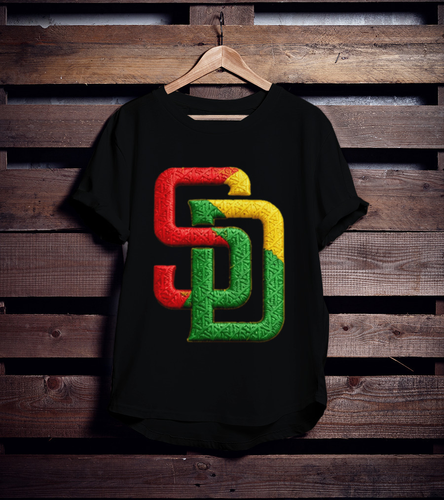 Padres African American Heritage 2026 Giveaway SD Red Gold Green T-Shirt