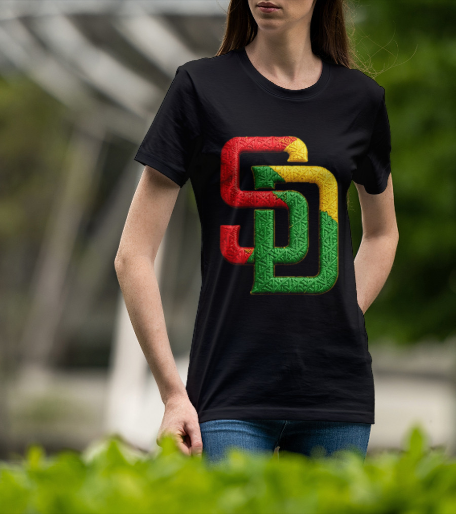 Padres African American Heritage 2026 Giveaway SD Red Gold Green T-Shirt