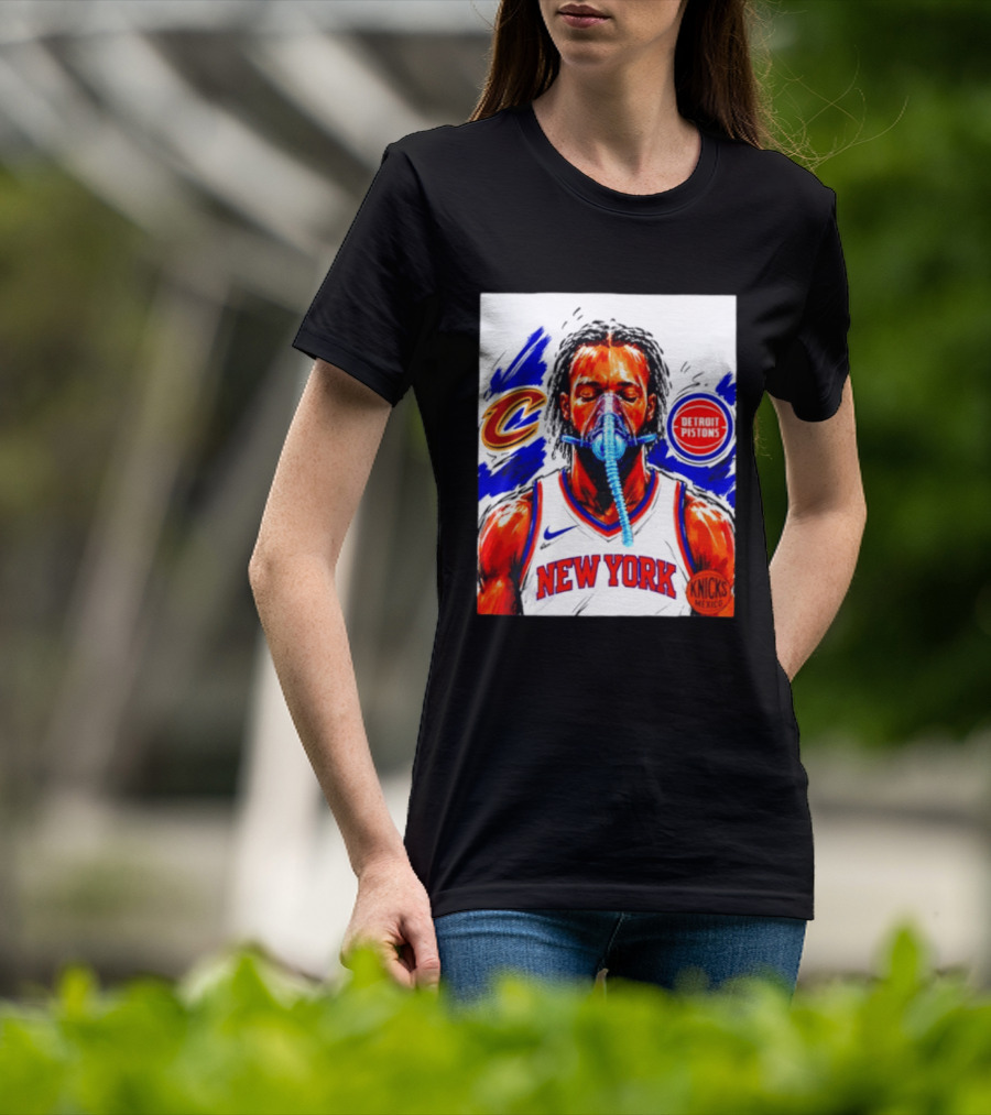 New York Knicks Jalen Brunson Vs Detroit Pistons Cleveland Cavaliers Matchup Knicks Mexico T-Shirt