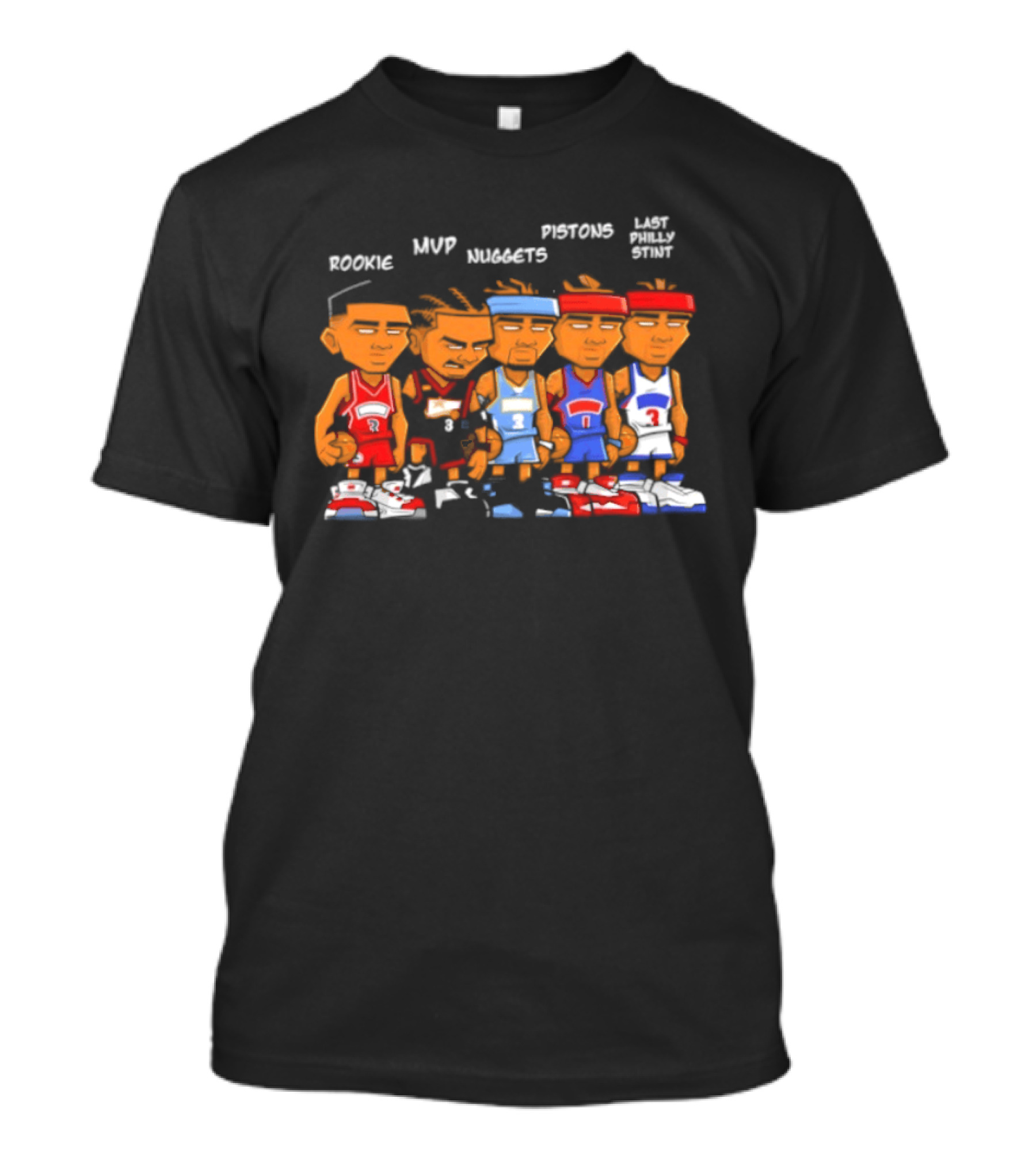 Rookie MVP Nuggets Pistons Last Philly Stint Iverson Career T-Shirt