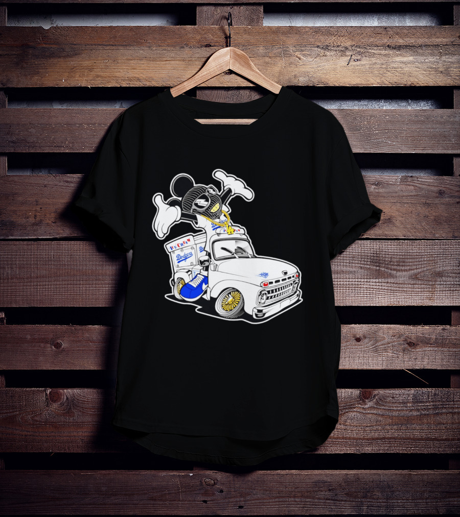 Los Angeles Dodgers Mickey Ice Cream Truck Sneaker Chain T-Shirt