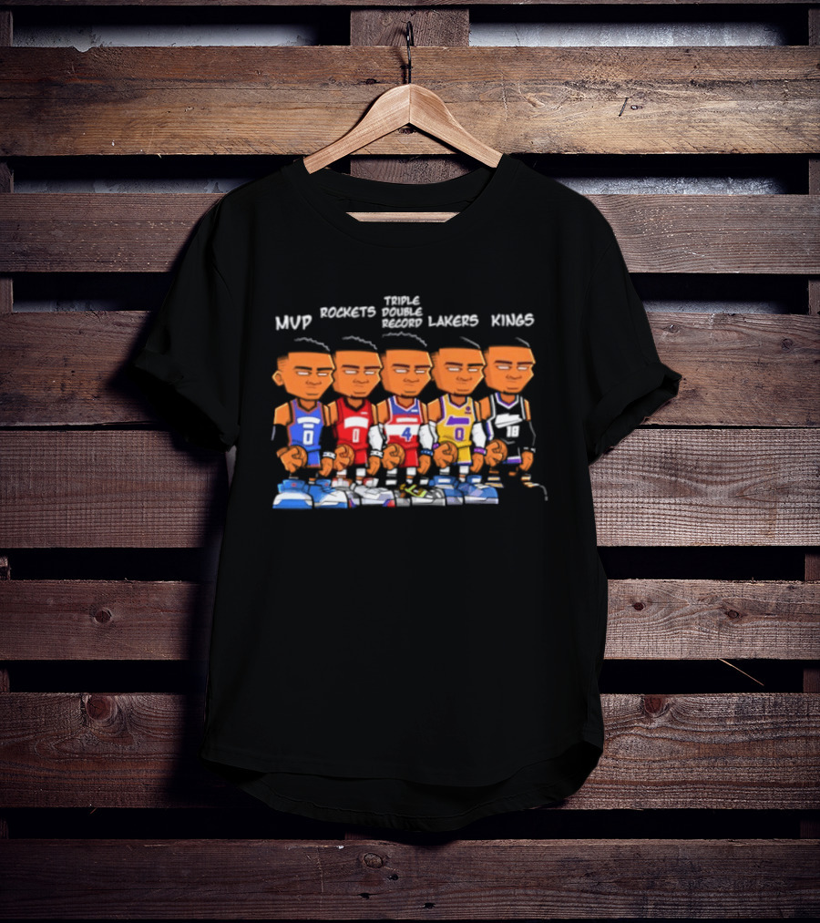 Thunder MVP Rockets Triple Double Record Lakers Kings Westbrook Career T-Shirt