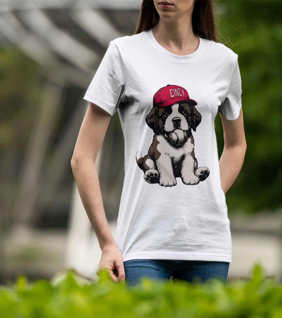 Cincinnati Reds Cincy Puppy Baseball Hat T-Shirt