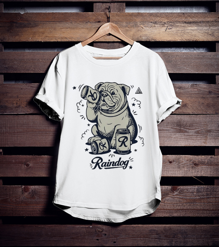 Raindog Bulldog Drinking R Can T-Shirt