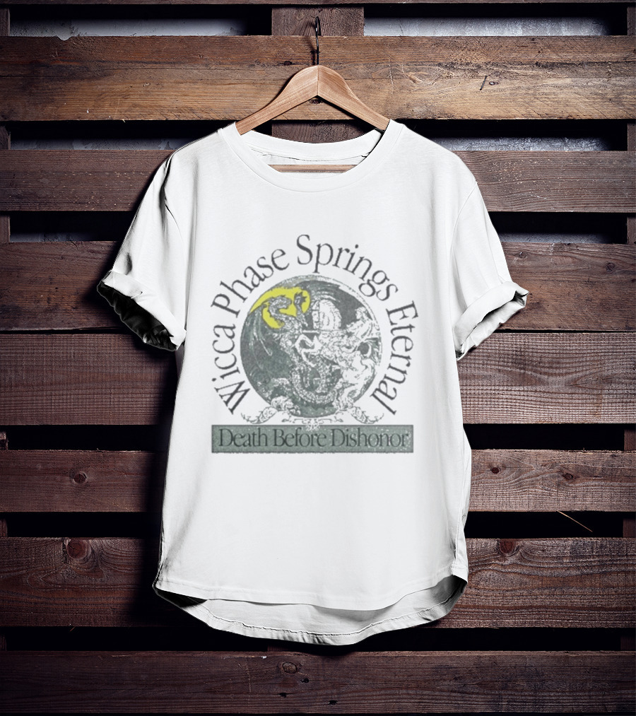 Wicca Phase Springs Eternal Moon Globe Death Before Dishonor T-Shirt