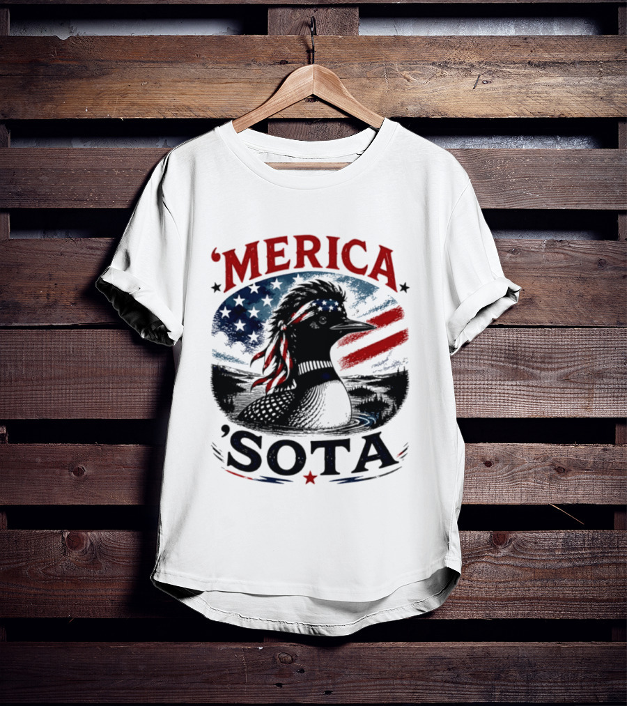 Merica 'Sota Loon Stars Stripes American Flag T-Shirt