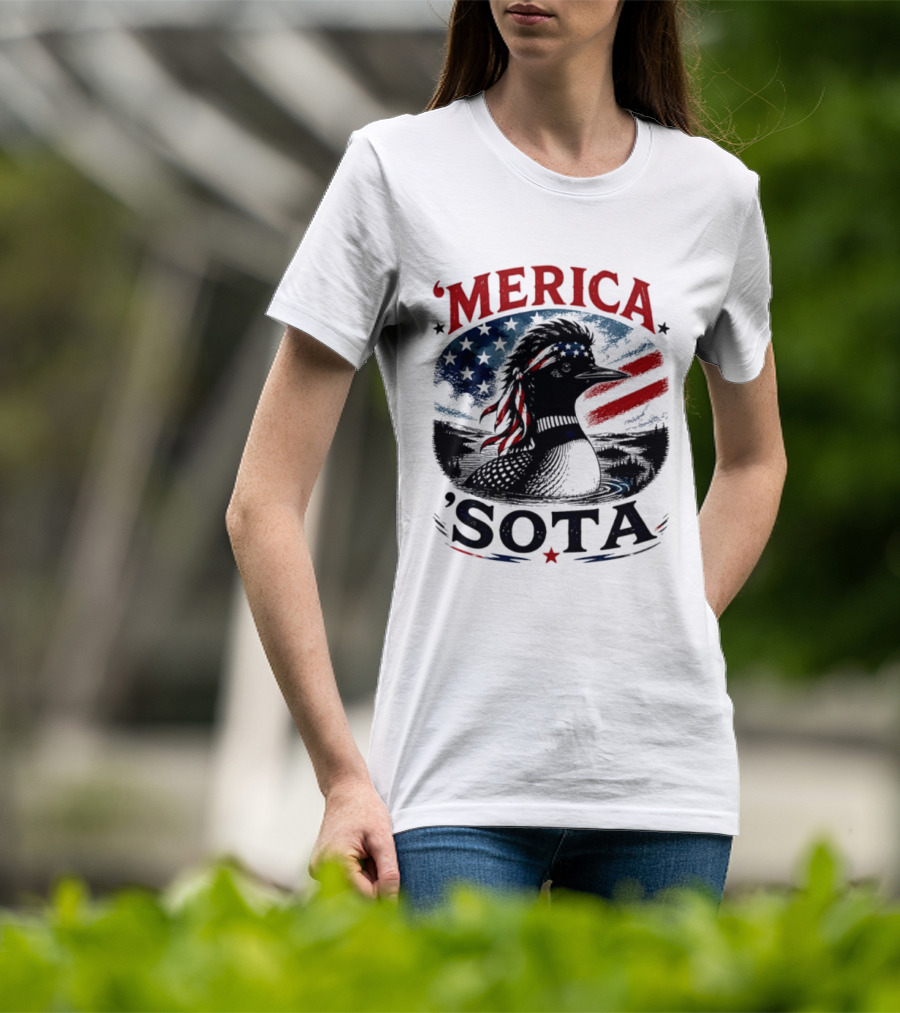 Merica 'Sota Loon Stars Stripes American Flag T-Shirt