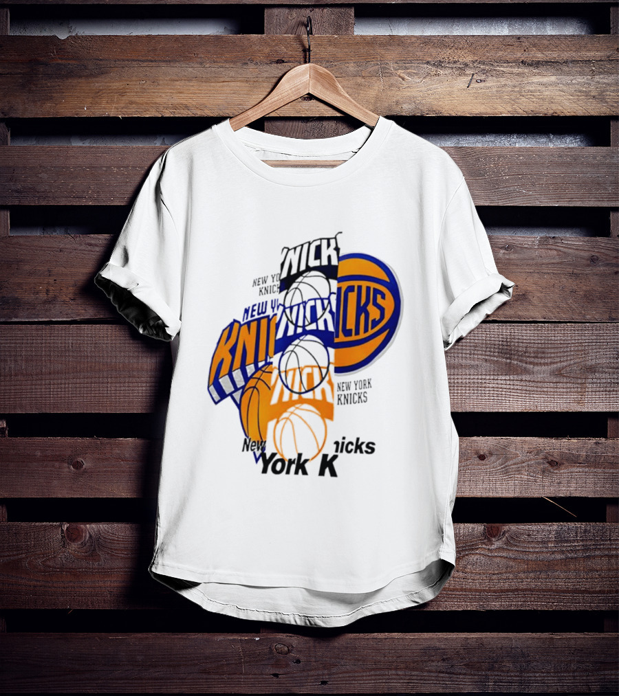 New York Knicks Basketball Collage Fragmented T-Shirt