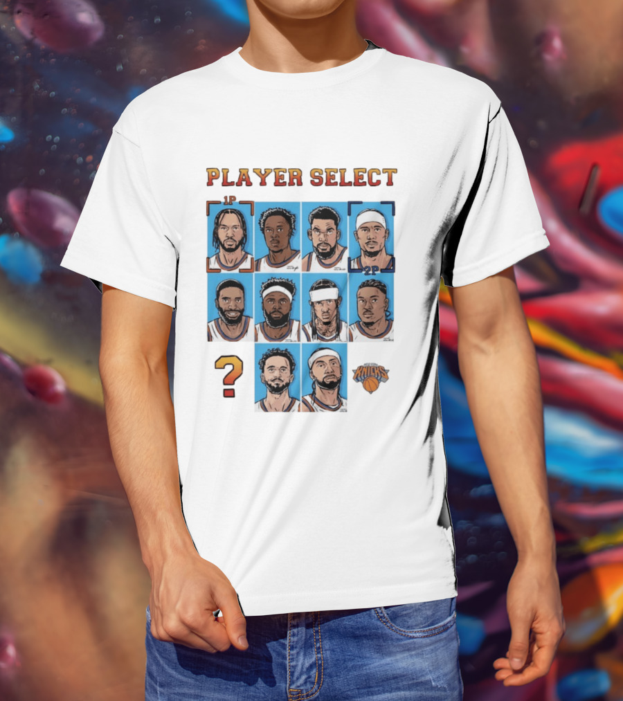 New York Knicks Player Select Collage With Iconic Team Logo And Player Portraits T-Shirt