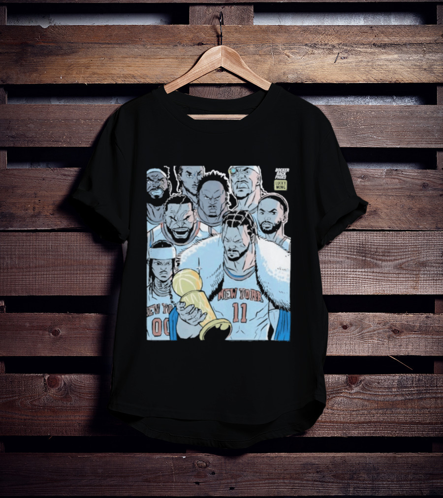 New York Knicks Anime Basketball Players 2026 Championship Trophy T-Shirt