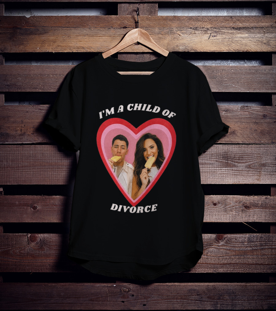I'm A Child Of Divorce Nick Jonas Demi Lovato Heart Popsicle Image T-Shirt