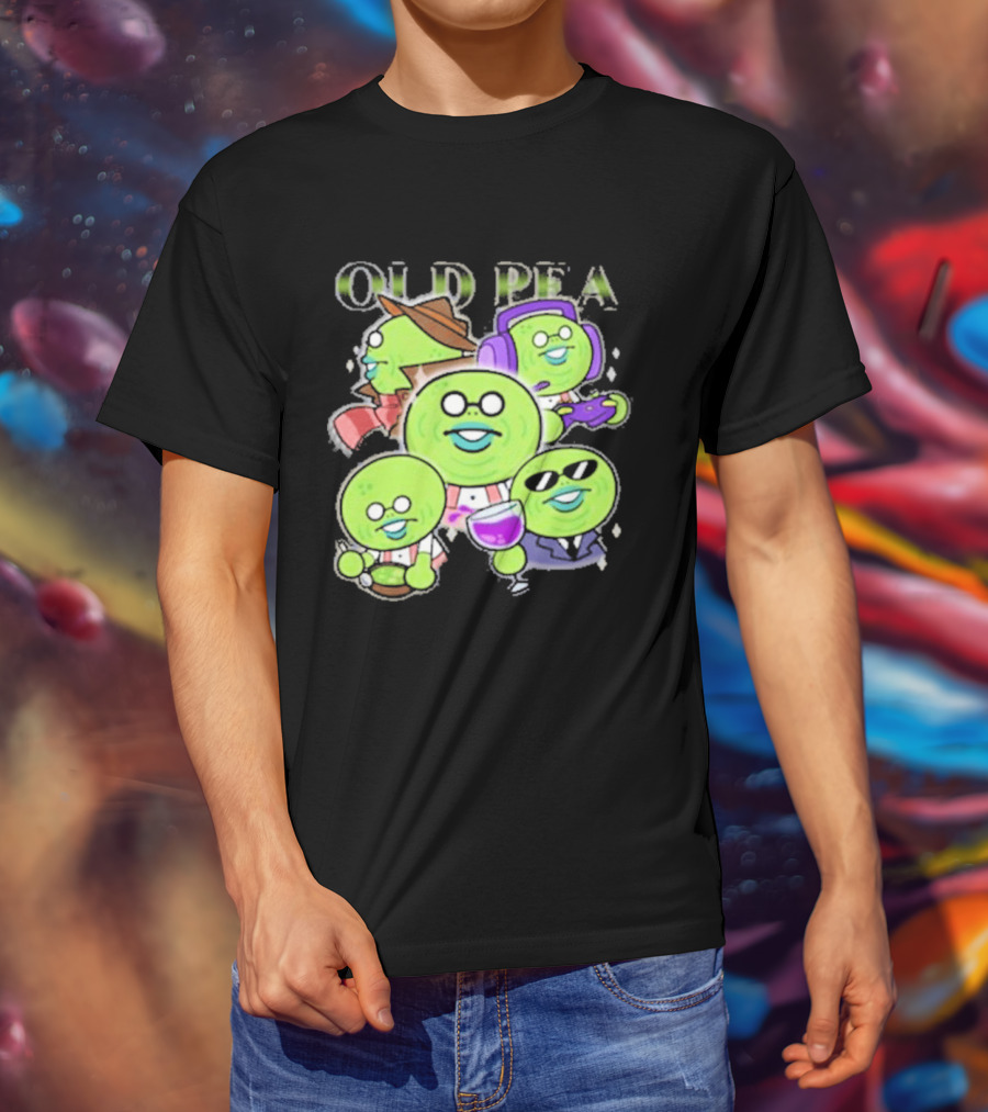 Chikn Nuggit Old Pea Glam Cartoon Characters With Sunglasses And Headphones T-Shirt