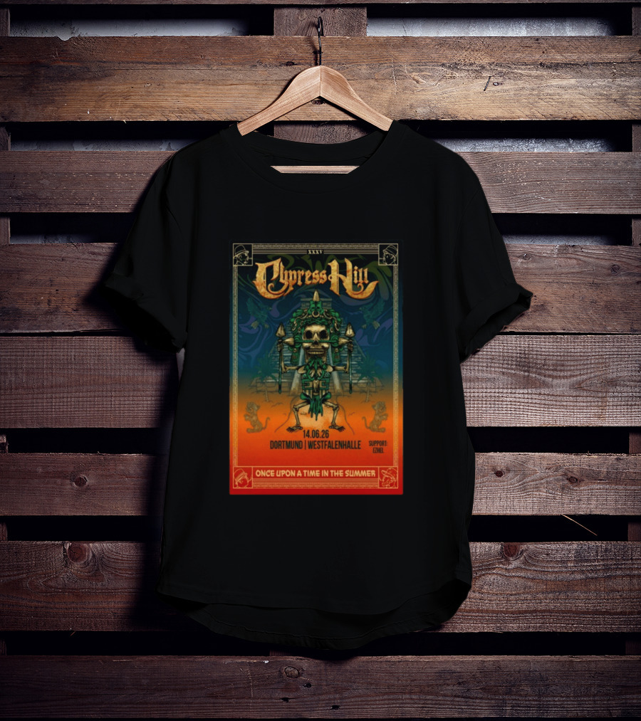 Cypress Hill XXXV Dortmund Westfalenhalle 14.06.26 Support E7hel Once Upon A Time In The Summer Skeleton Warrior T-Shirt